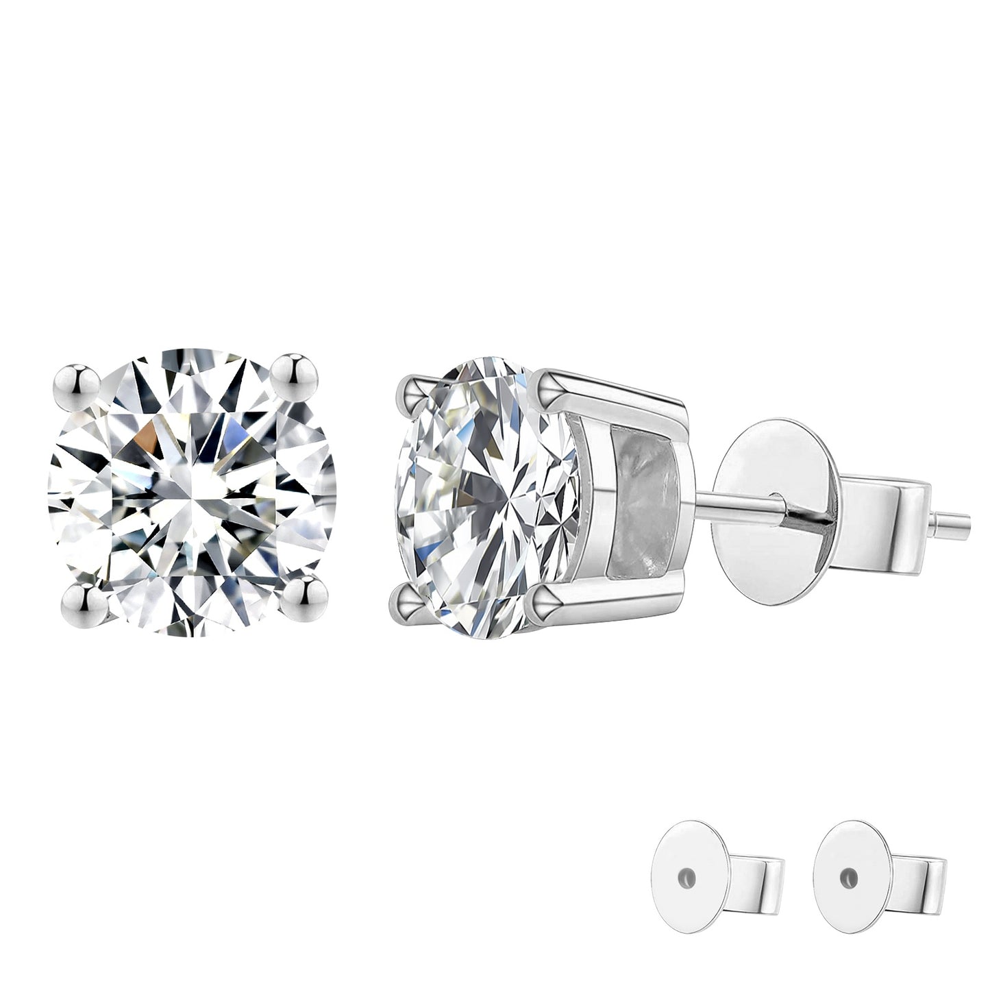 Lab-Grown Diamond Stud Earrings-BeneiceDo