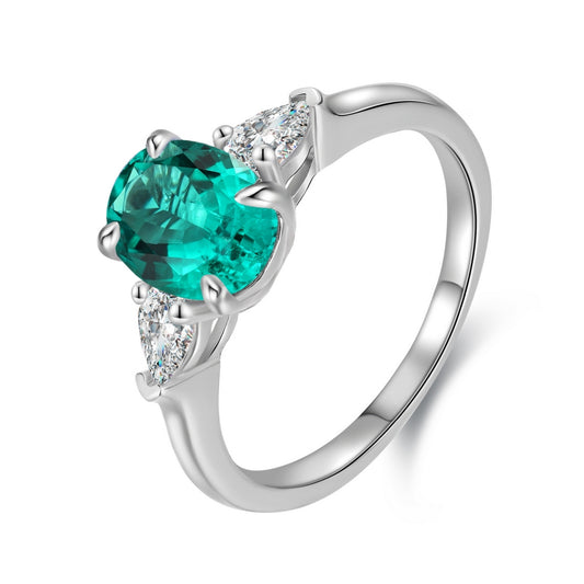 1.42ct Lab-Grown Emerald Three Stone Ring S925 JSEGR130Y-BeneiceDo