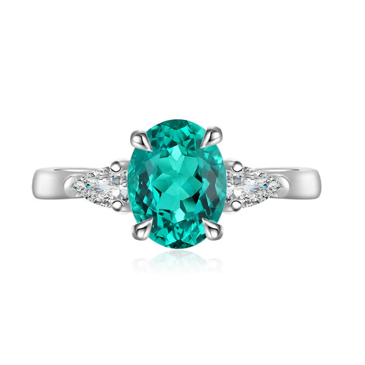 1.42ct Lab-Grown Emerald Three Stone Ring S925 JSEGR130Y-BeneiceDo