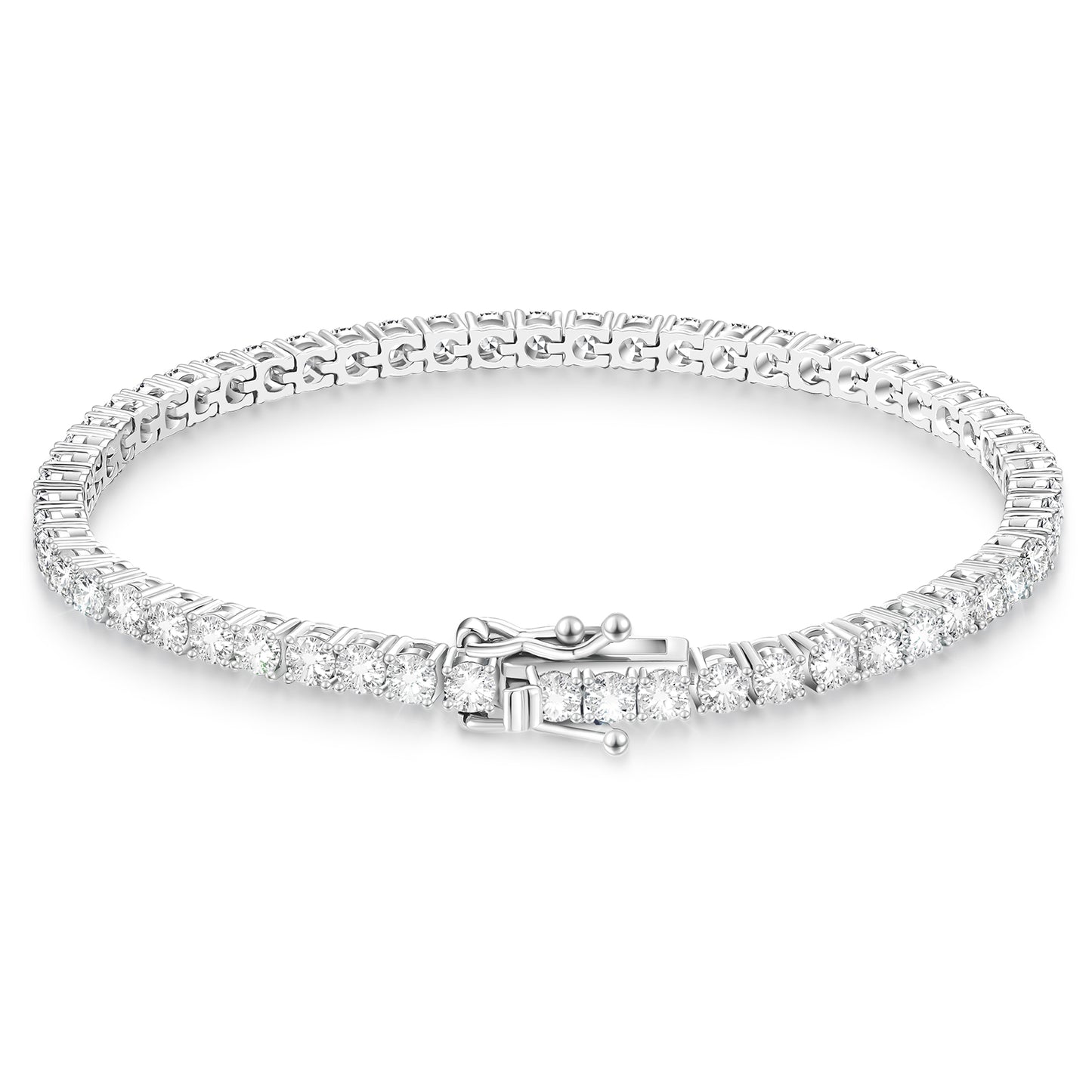 3mm Moissanite Tennis Bracelet 925 Sterling Silver-BeneiceDo
