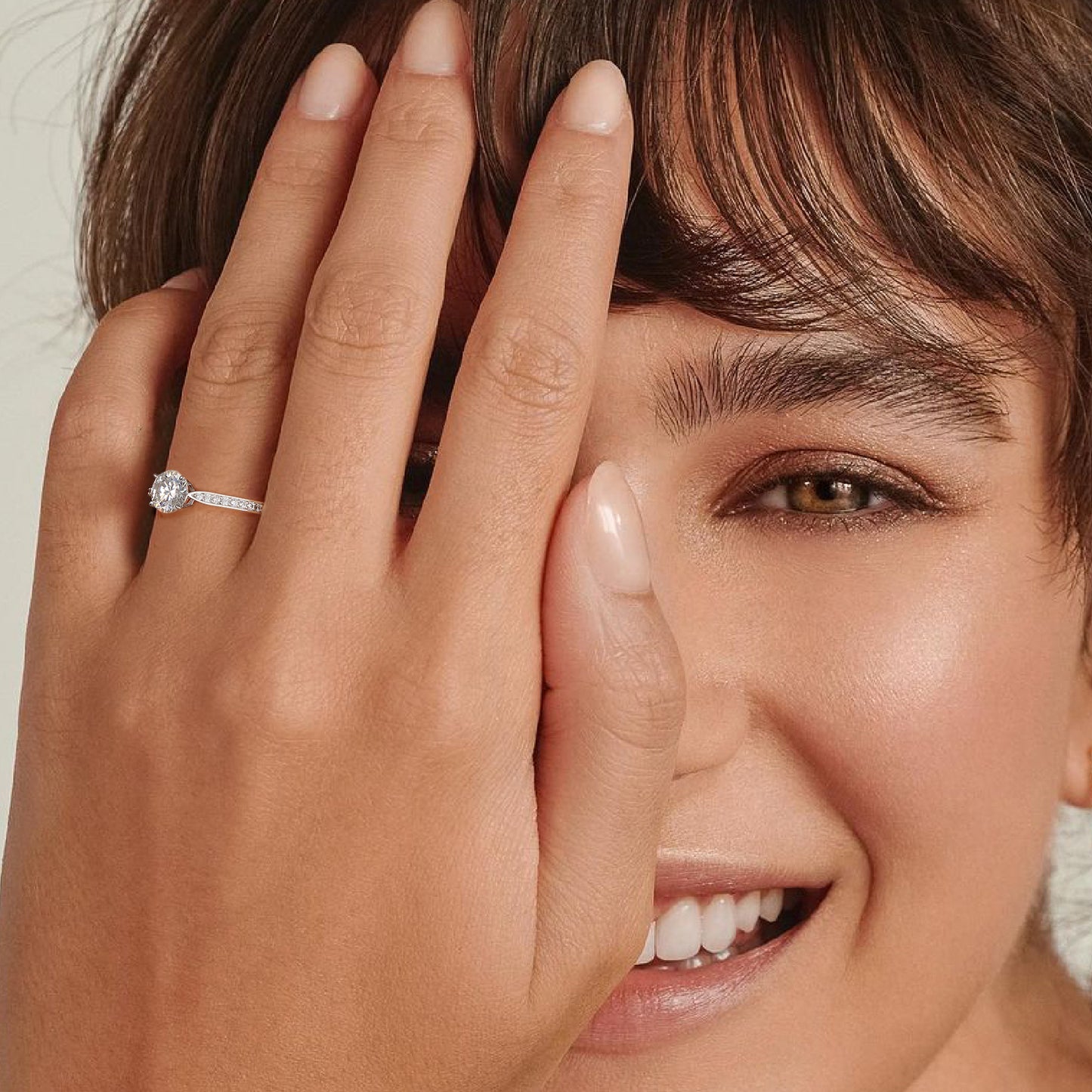 Luxe Four-Prong Solitaire Engagement Ring in 18k White Gold