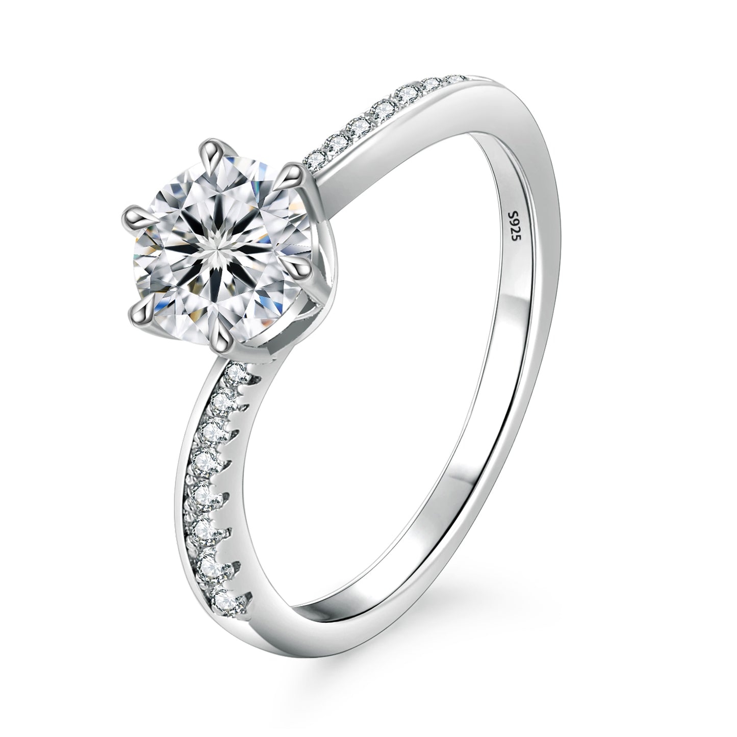 Six-Prong Moissanite Engagement Ring