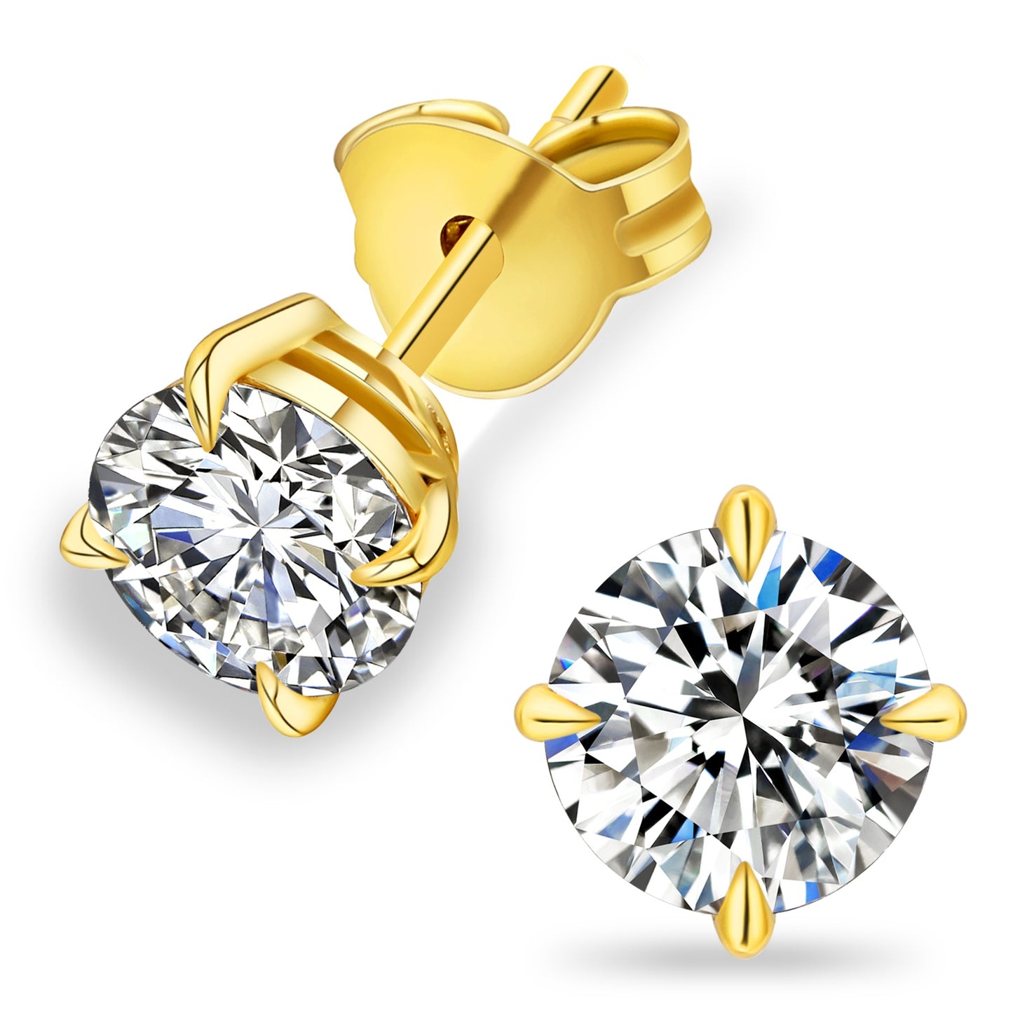 Four-Prong Lab-Grown Diamond Stud Earrings