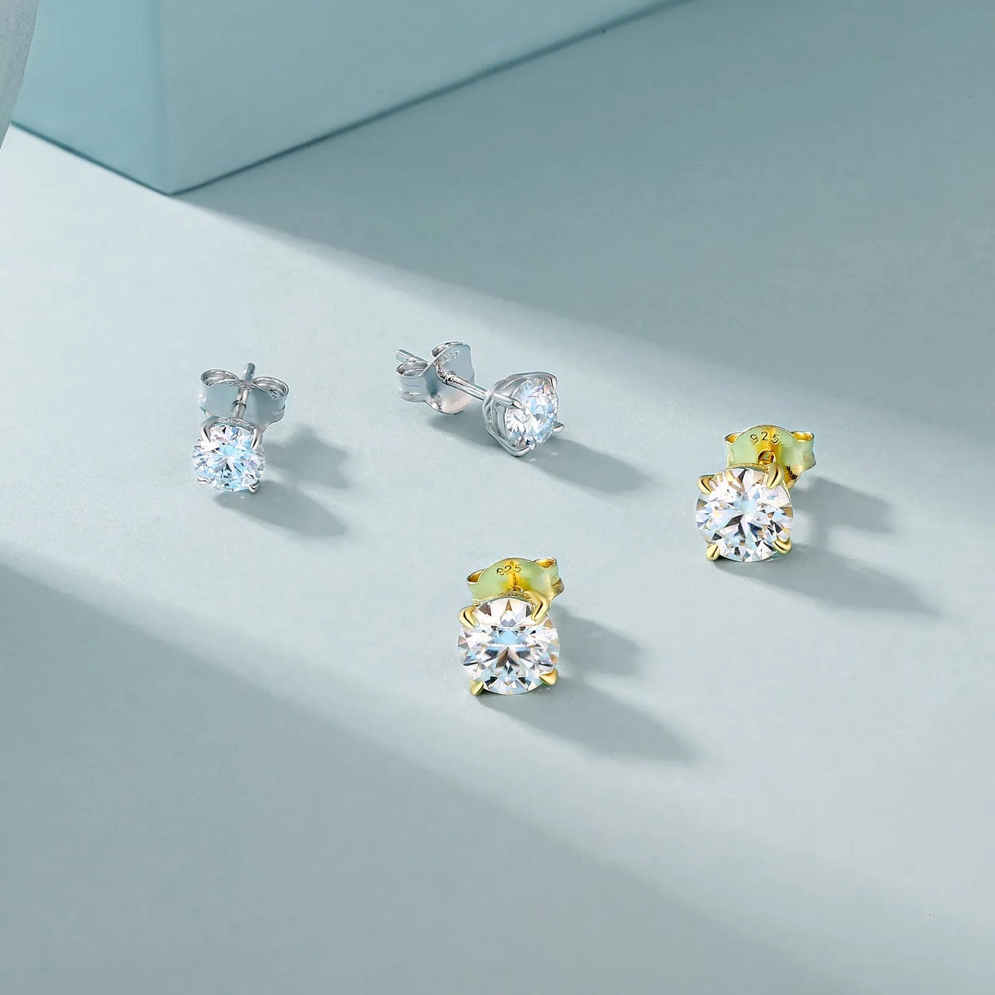 Four-Prong Excellent VVS1 Moissanite Stud Earrings