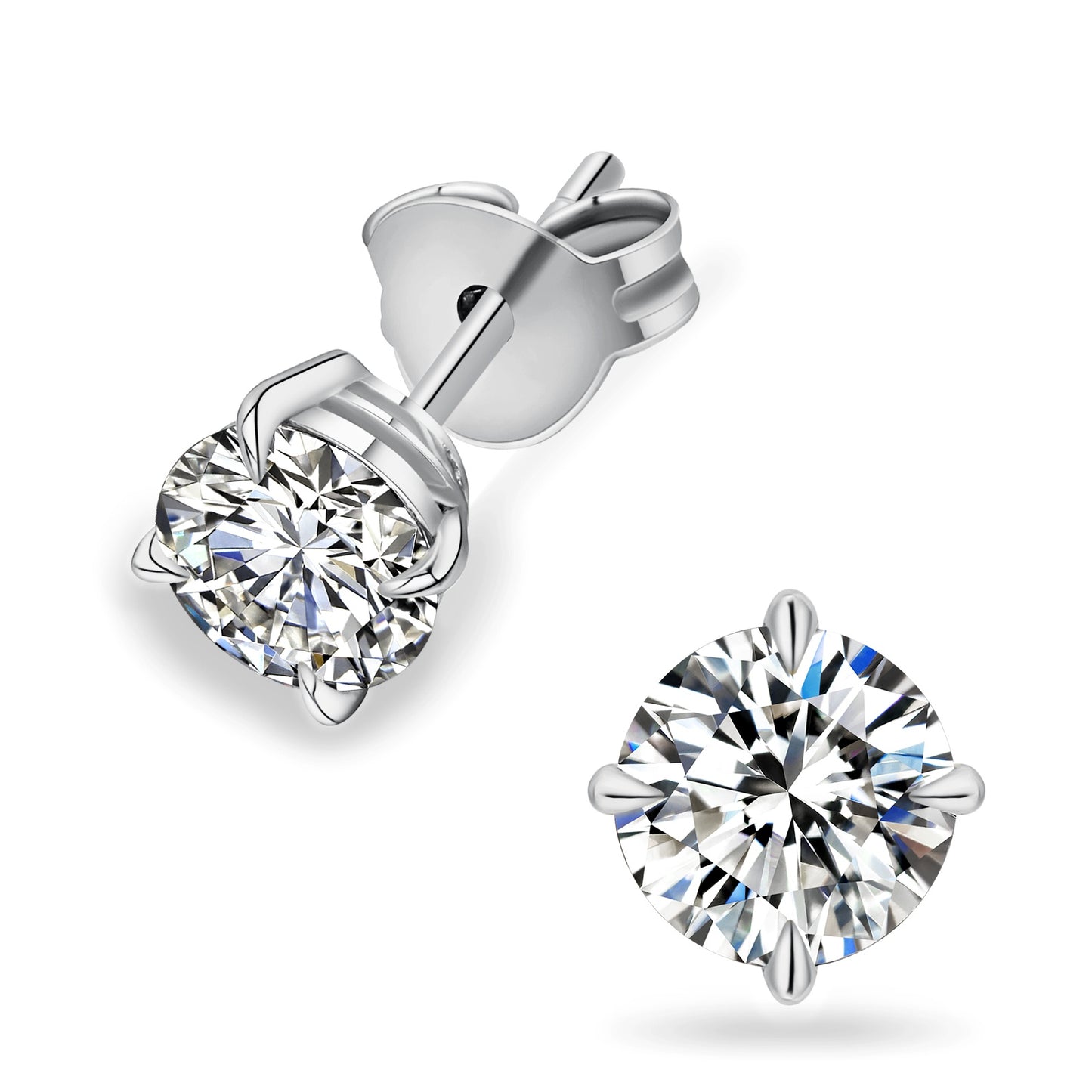Four-Prong Lab-Grown Diamond Stud Earrings