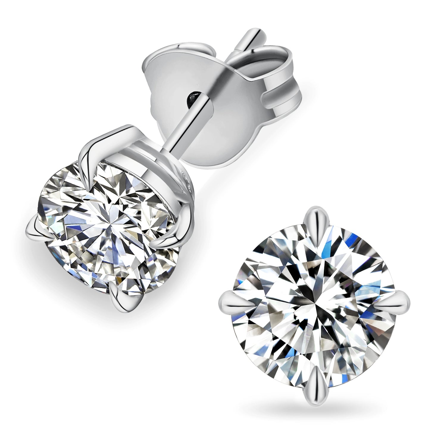 Four-Prong Lab-Grown Diamond Stud Earrings