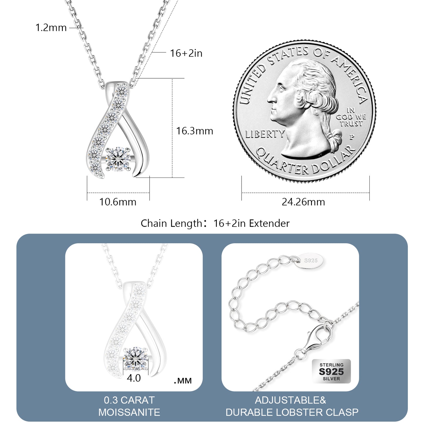 Water Drop VVS1 Moissanite Pendant Necklace