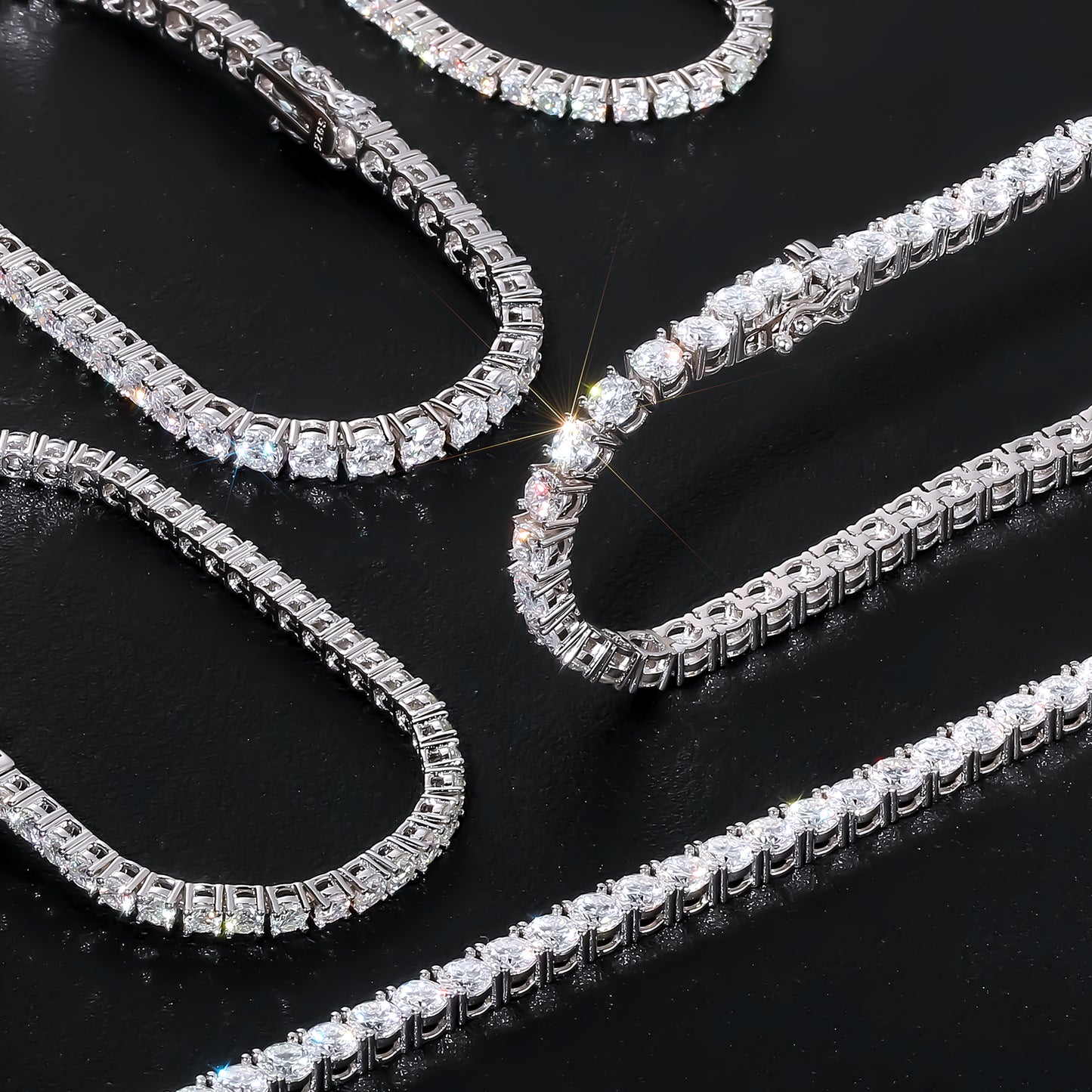 3mm Moissanite Tennis Bracelet 925 Sterling Silver-BeneiceDo