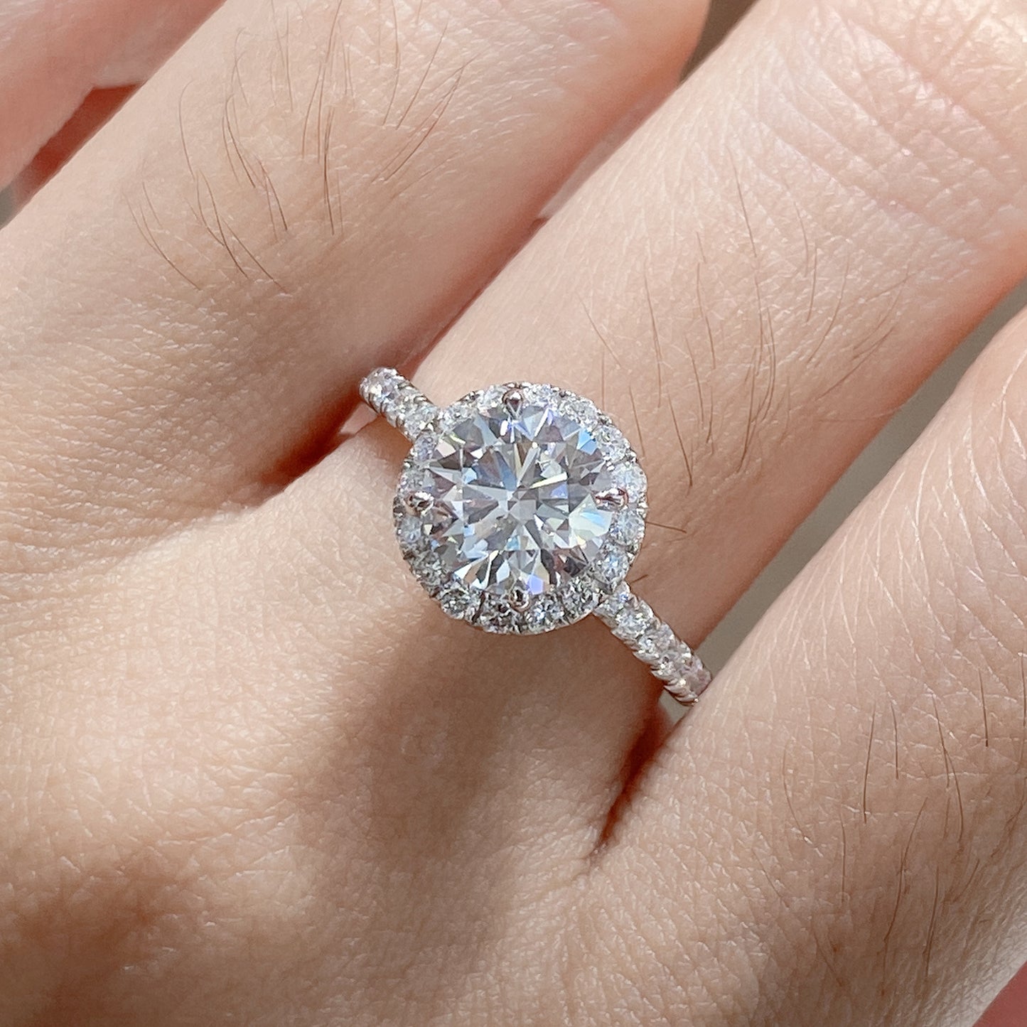 Lab Grown Diamond Halo Engagement Ring