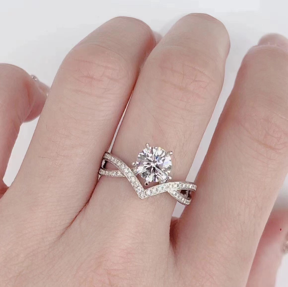 Lab Grown Diamond Unique Engagement Ring-BeneiceDo