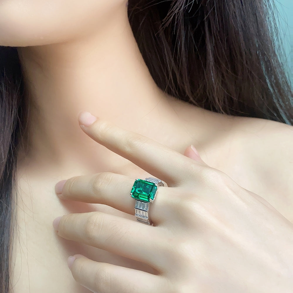 4.26ct Lab-Grown Emerald Ring S925 JSEGR1033Y