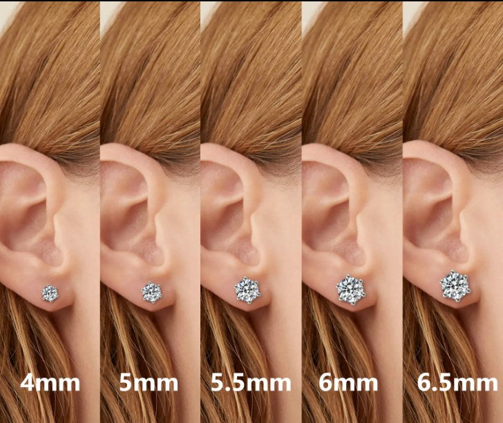 Six-Prong  Lab Grown Diamond Stud Earrings