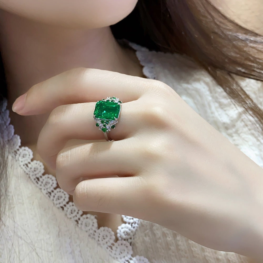 3.05ct Lab Grown Emerald Ring S925 JSEGR403Y
