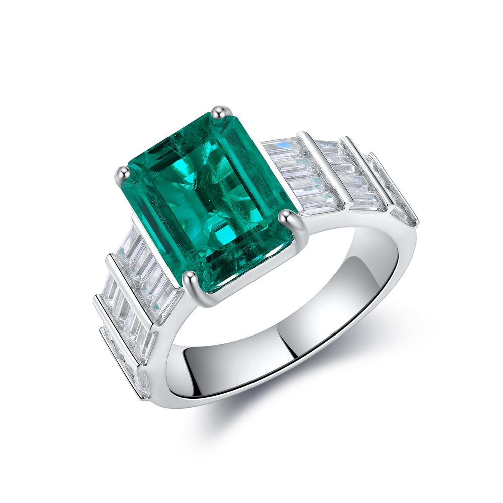 4.26ct Lab-Grown Emerald Ring S925 JSEGR1033Y