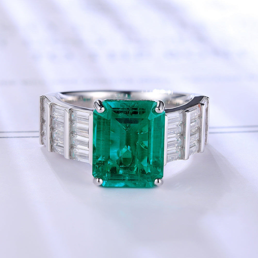 4.26ct Lab-Grown Emerald Ring S925 JSEGR1033Y