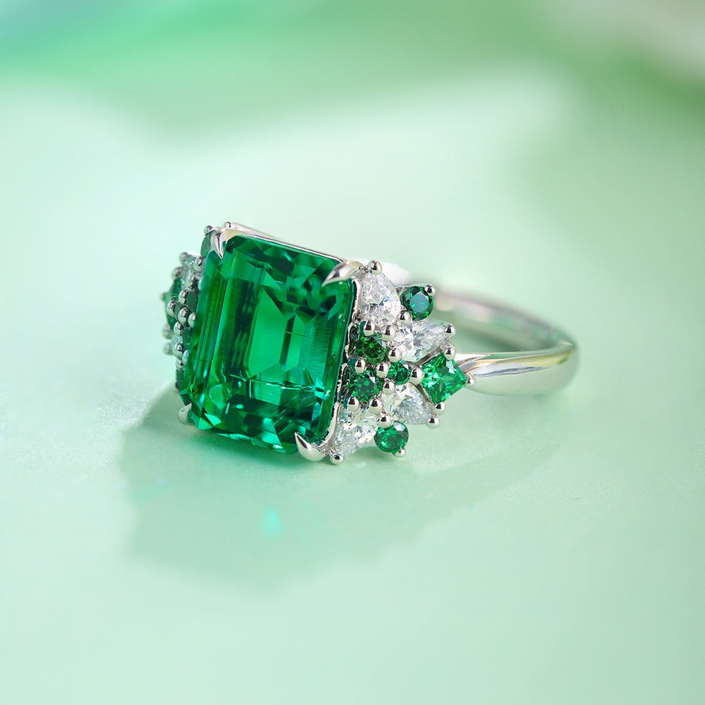 3.05ct Lab Grown Emerald Ring S925 JSEGR403Y