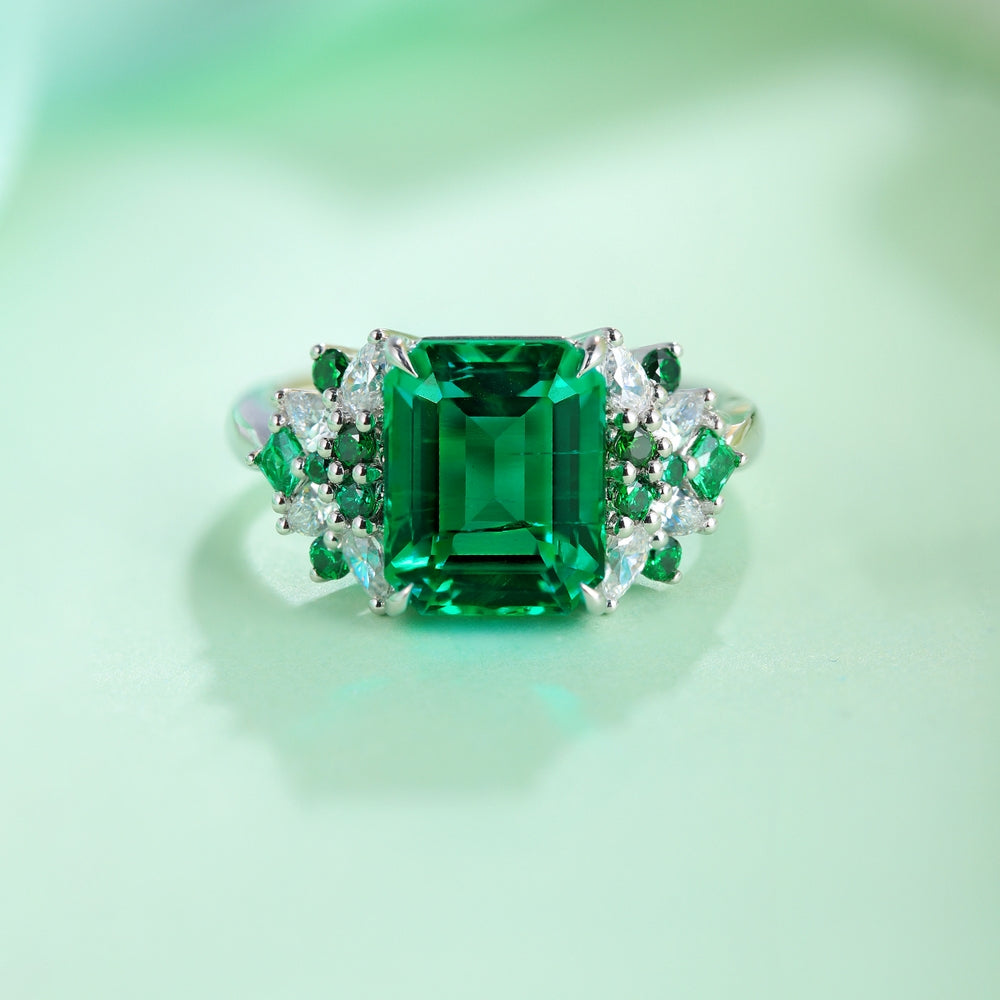 3.05ct Lab Grown Emerald Ring S925 JSEGR403Y