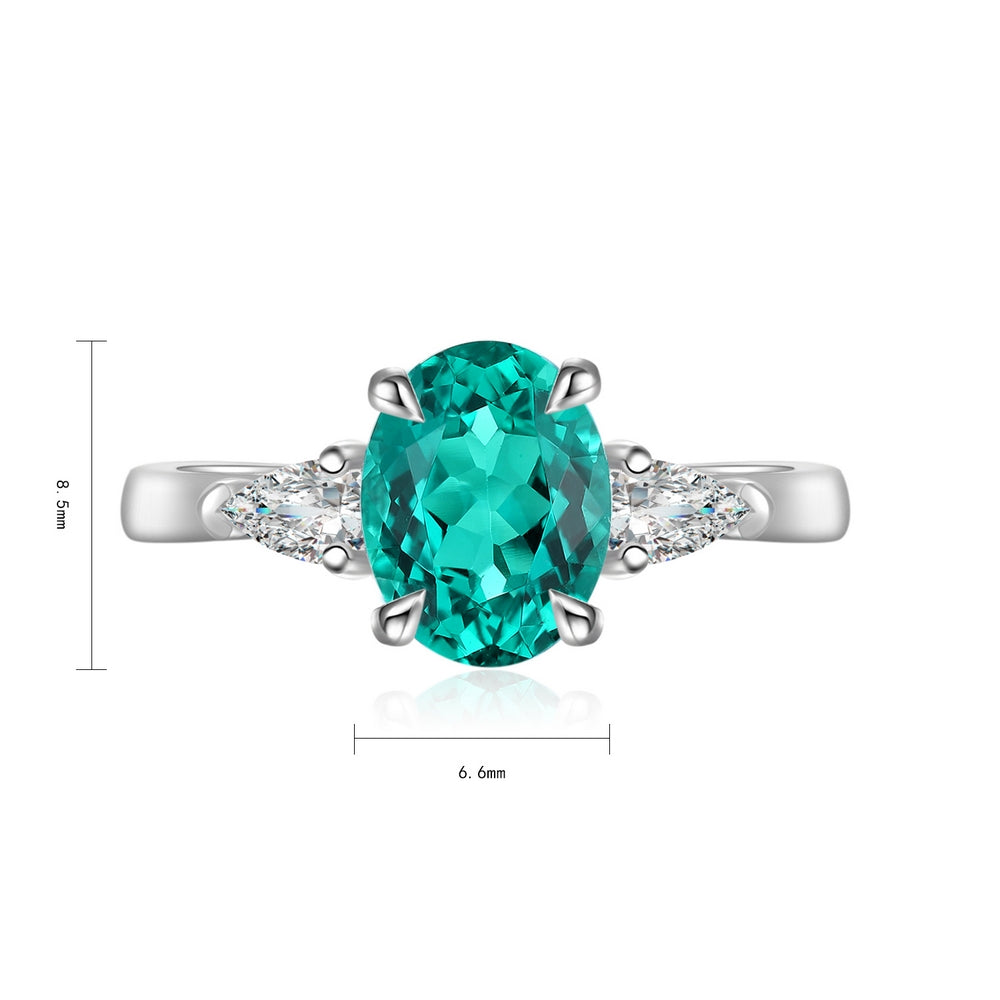 1.42ct Lab-Grown Emerald Three Stone Ring S925 JSEGR130Y-BeneiceDo