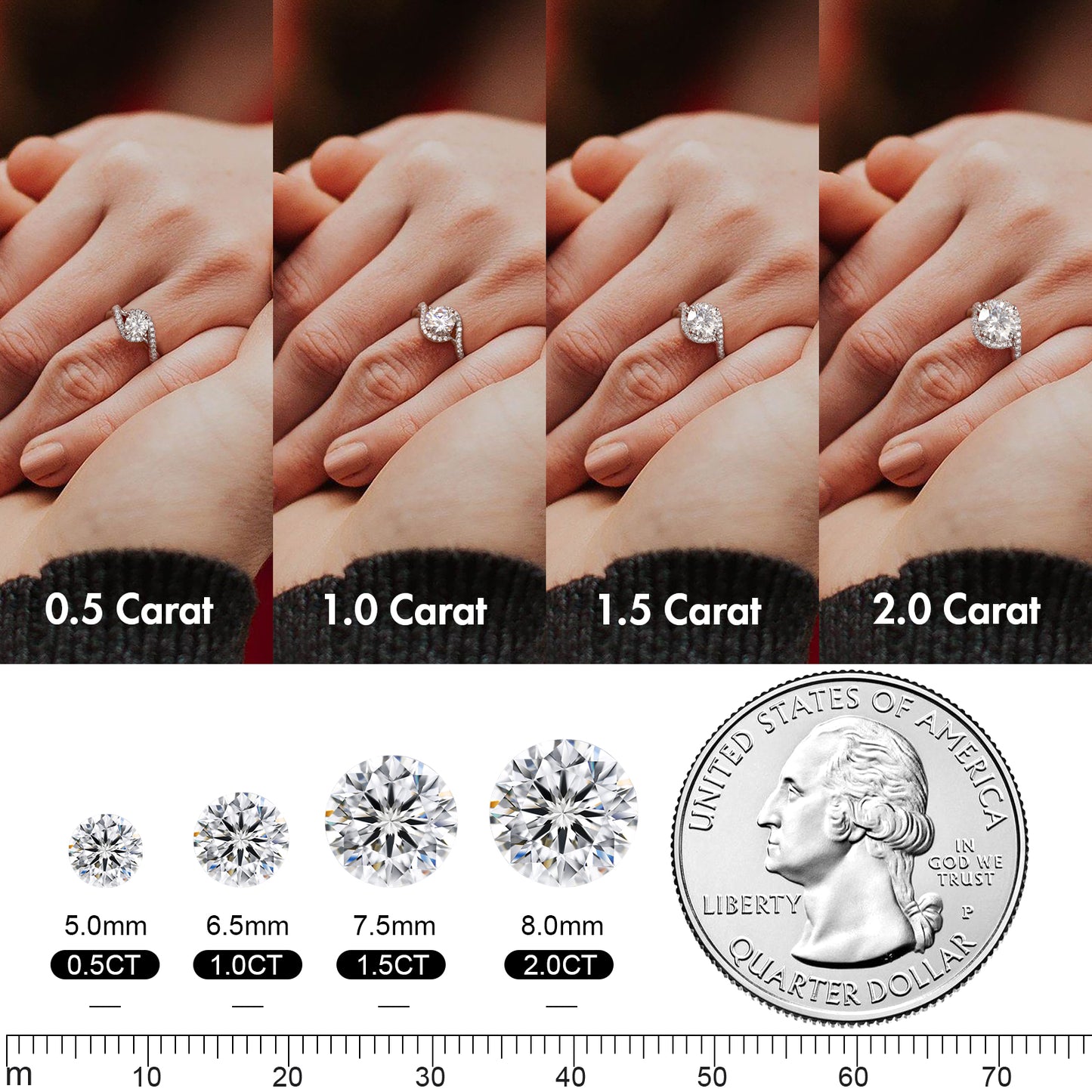 Angel's Eye Moissanite Engagement Ring