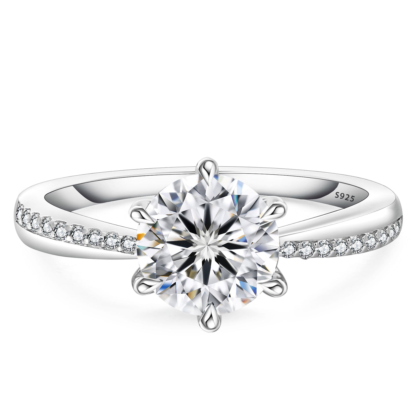 Six-Prong  Moissanite Engagement Ring