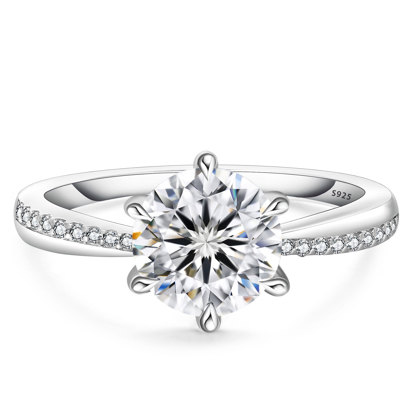 Six-Prong  Moissanite Engagement Ring