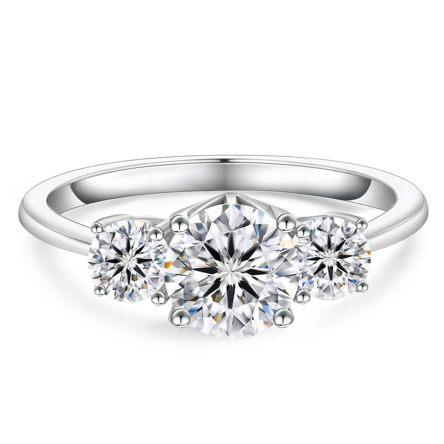 Three Stones Lab Grown Diamond Engagement Ring