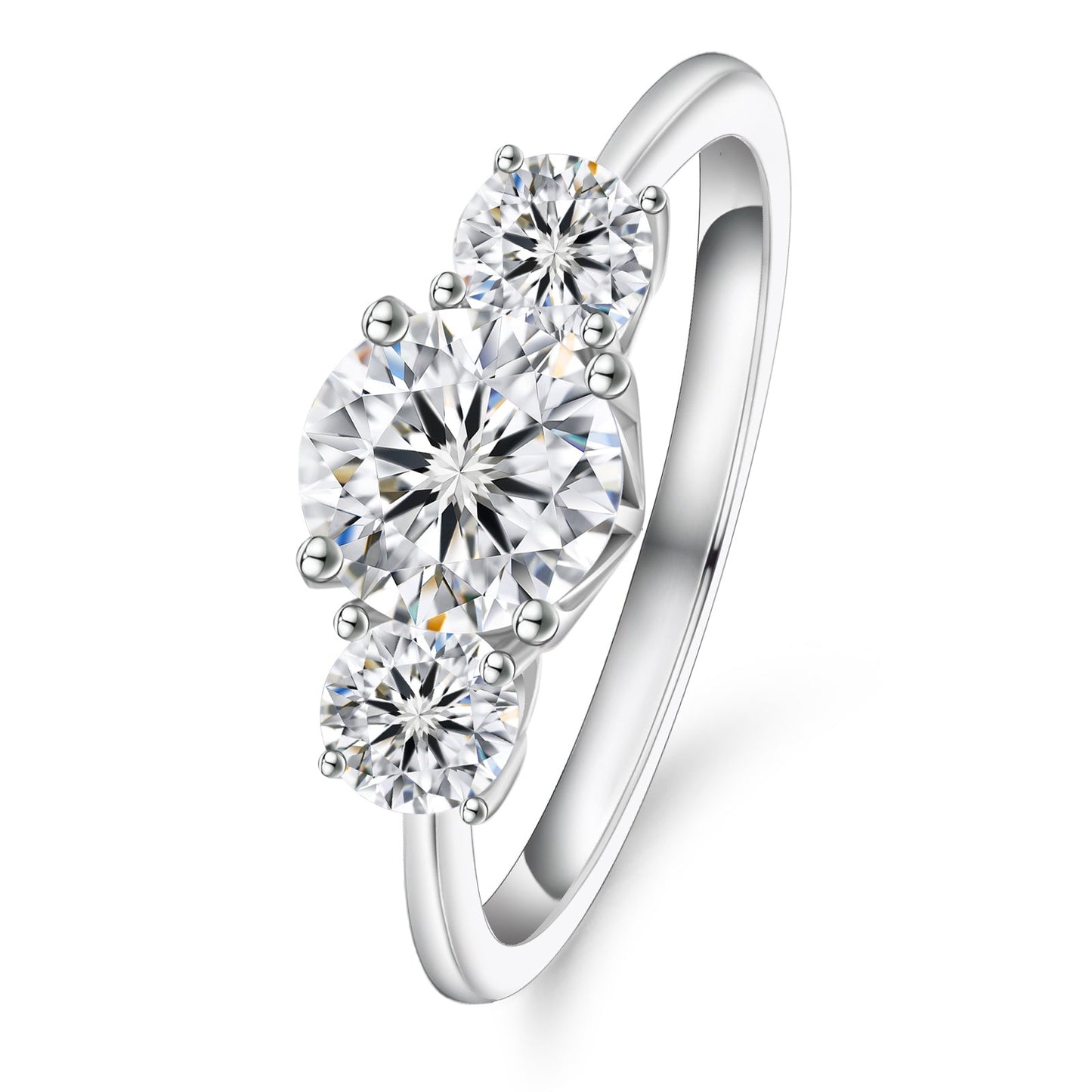 Three Stones Lab Grown Diamond Engagement Ring