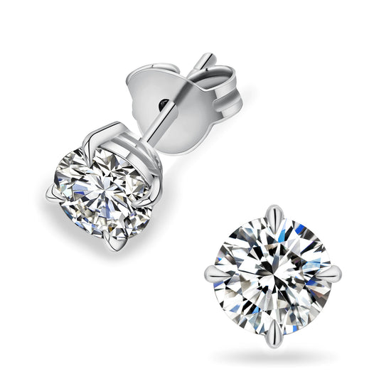 Four-Prong  Lab-Grown Diamond Stud Earrings