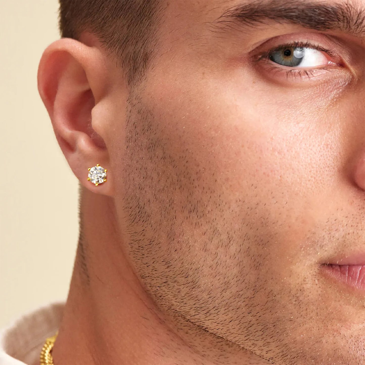Six-Prong Excellent VVS1  Moissanite Stud Earrings