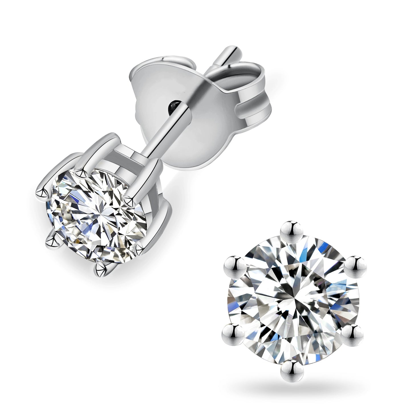 Six-Prong  Lab Grown Diamond Stud Earrings