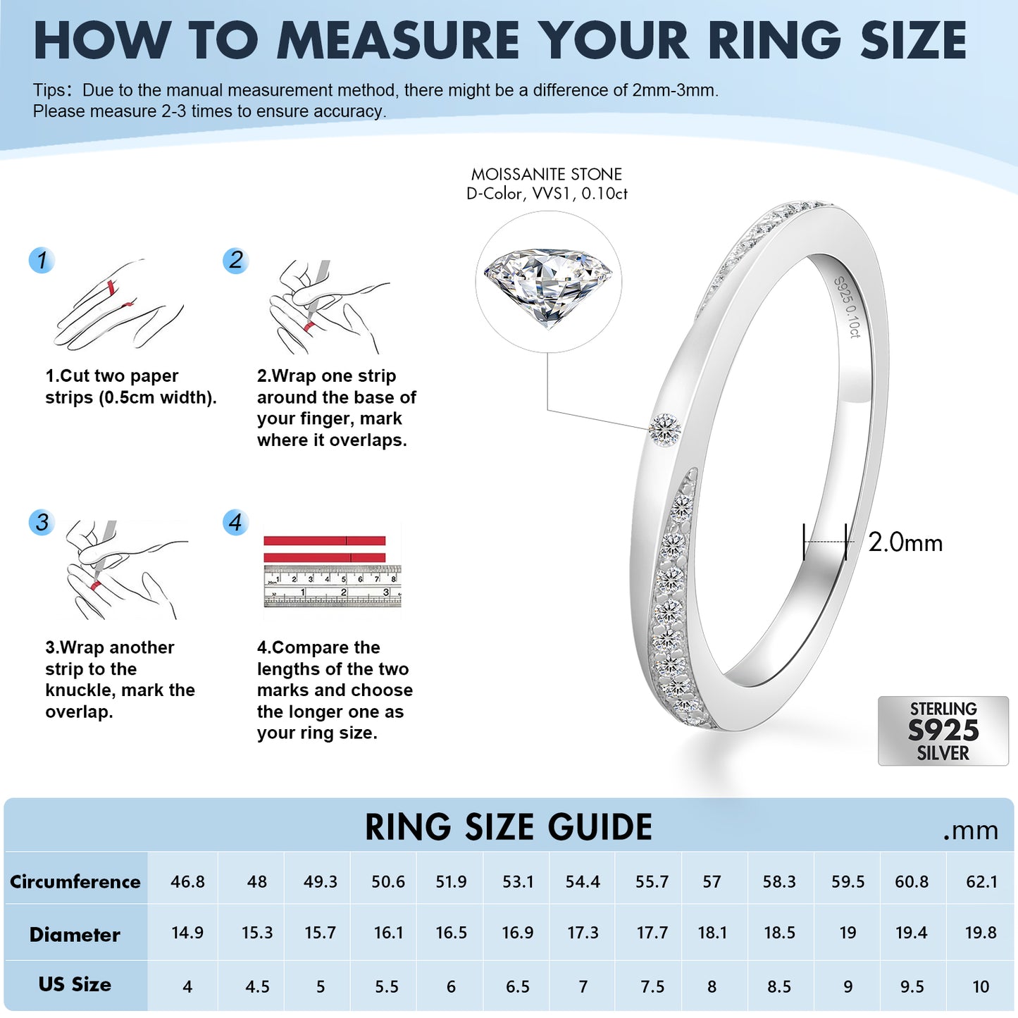 Moissanite Wedding Ring for Women