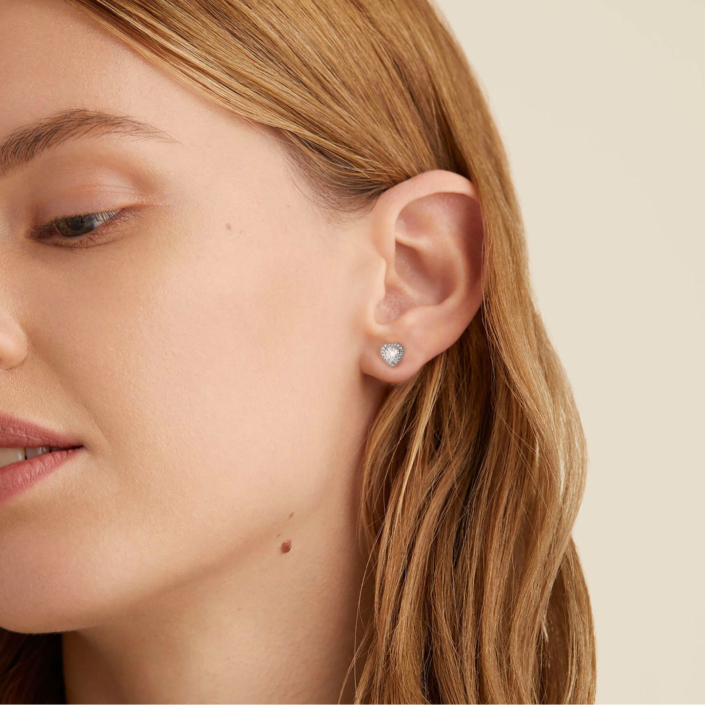 Classic Heart-Shaped Moissanite Stud Earrings