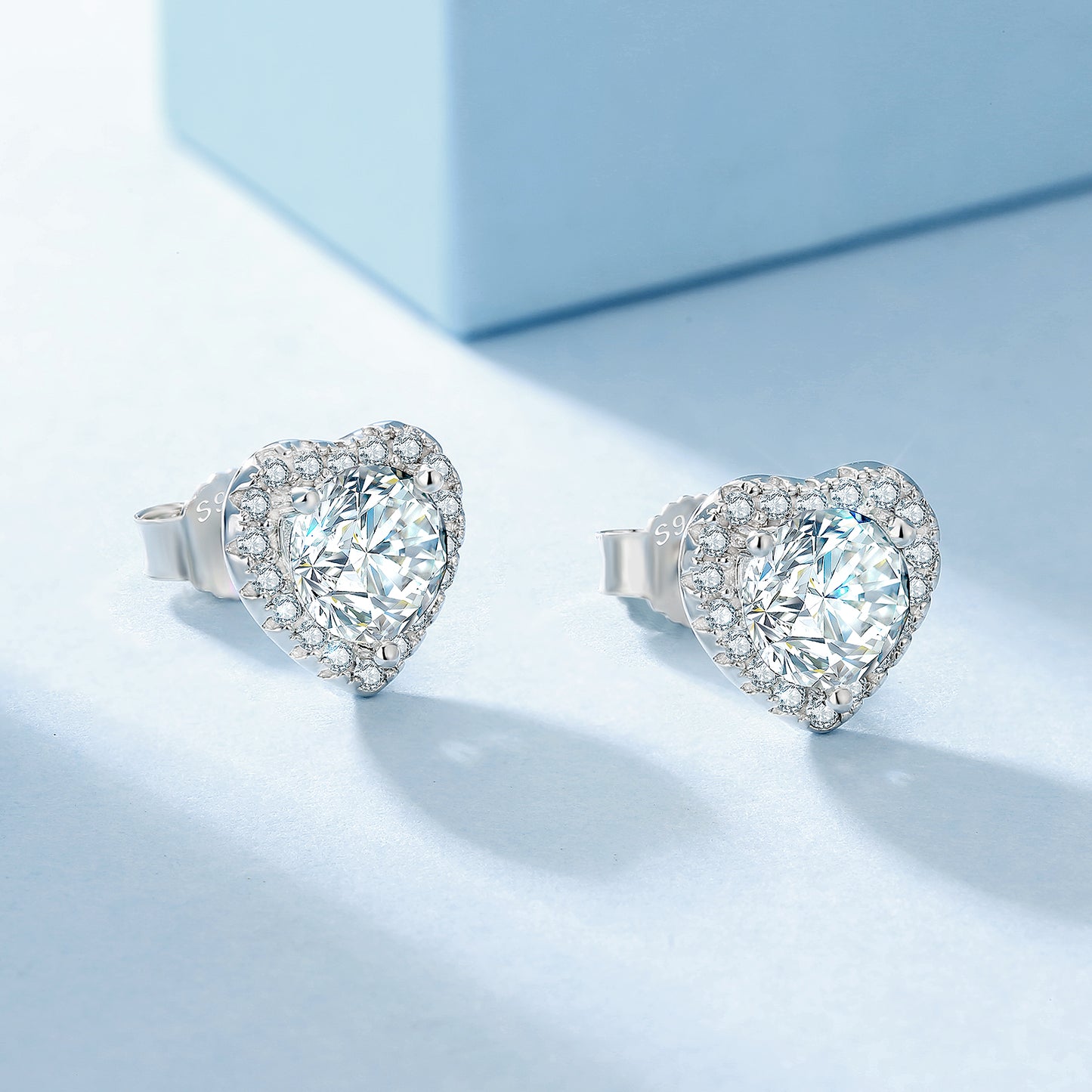 Classic Heart-Shaped Moissanite Stud Earrings