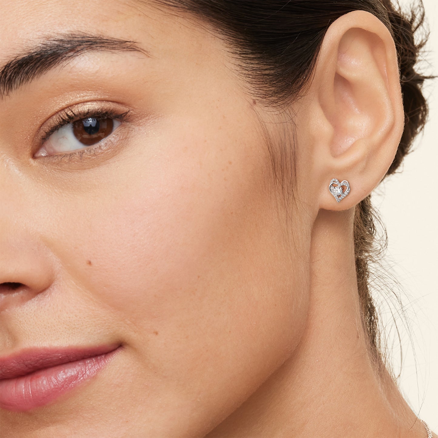 Heart-Shaped Moissanite Stud Earrings