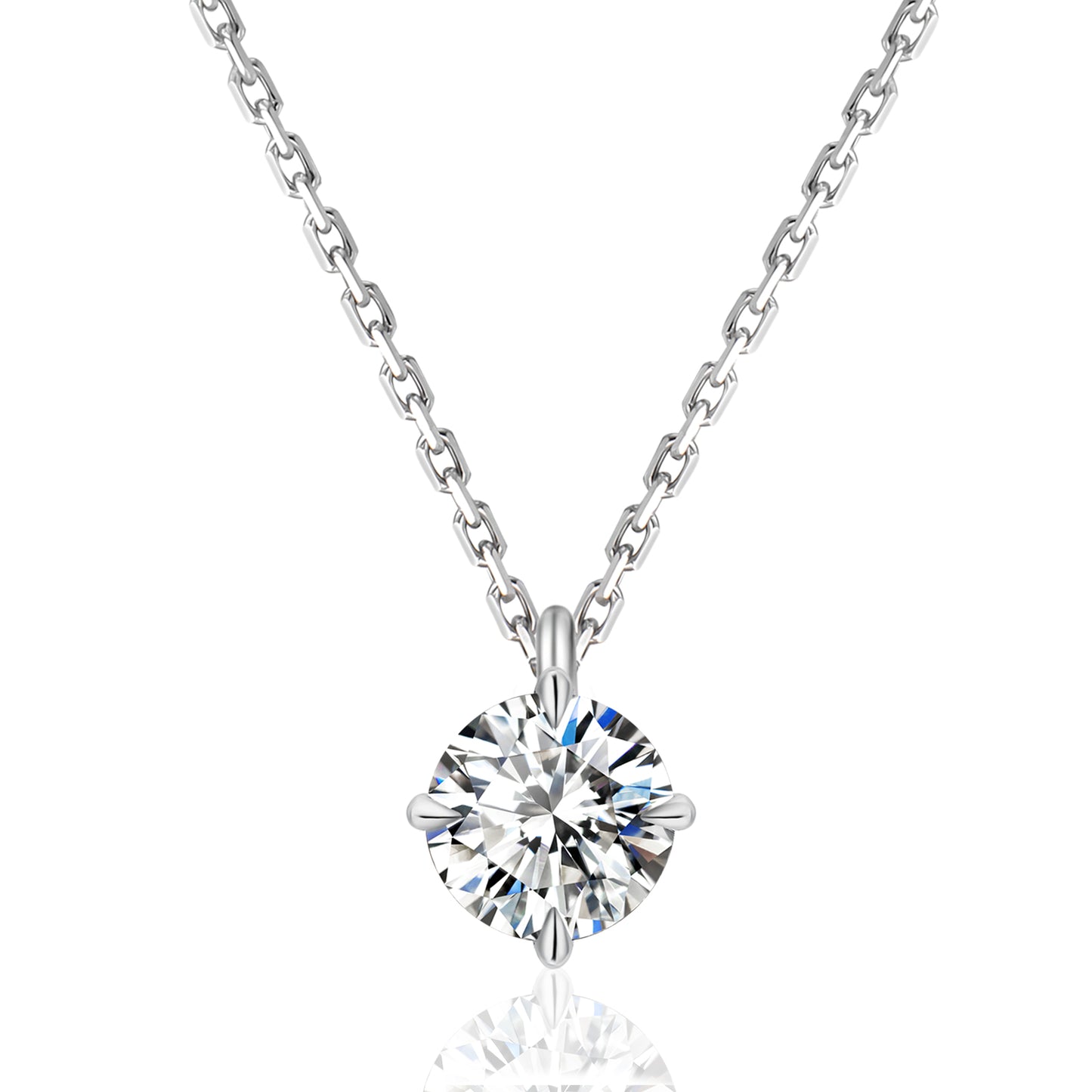 Classic Four-Prong Lab Diamond Pendant neckless