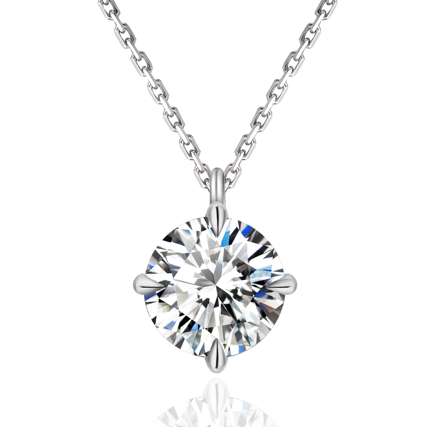 Classic Four-Prong Lab Diamond Pendant neckless
