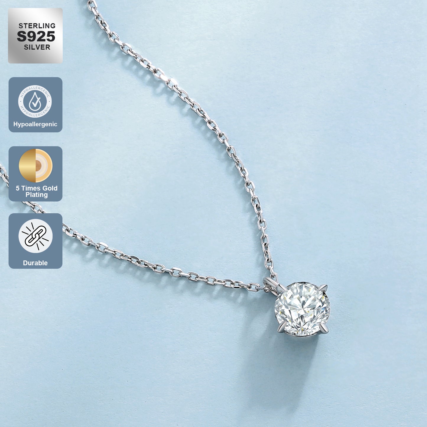 Excellent VVS1 Moissanite Pendant Necklace