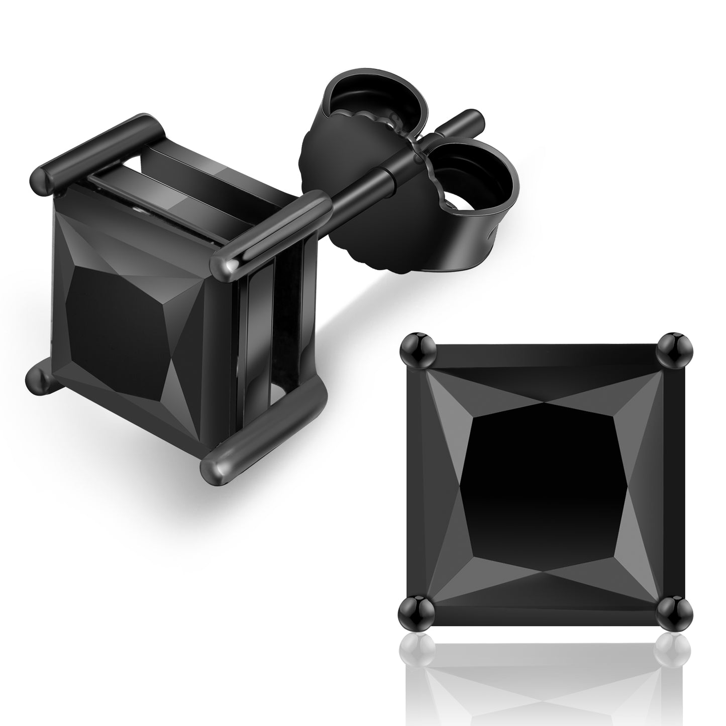 Princess Cut VVS1  Moissanite Stud Earrings