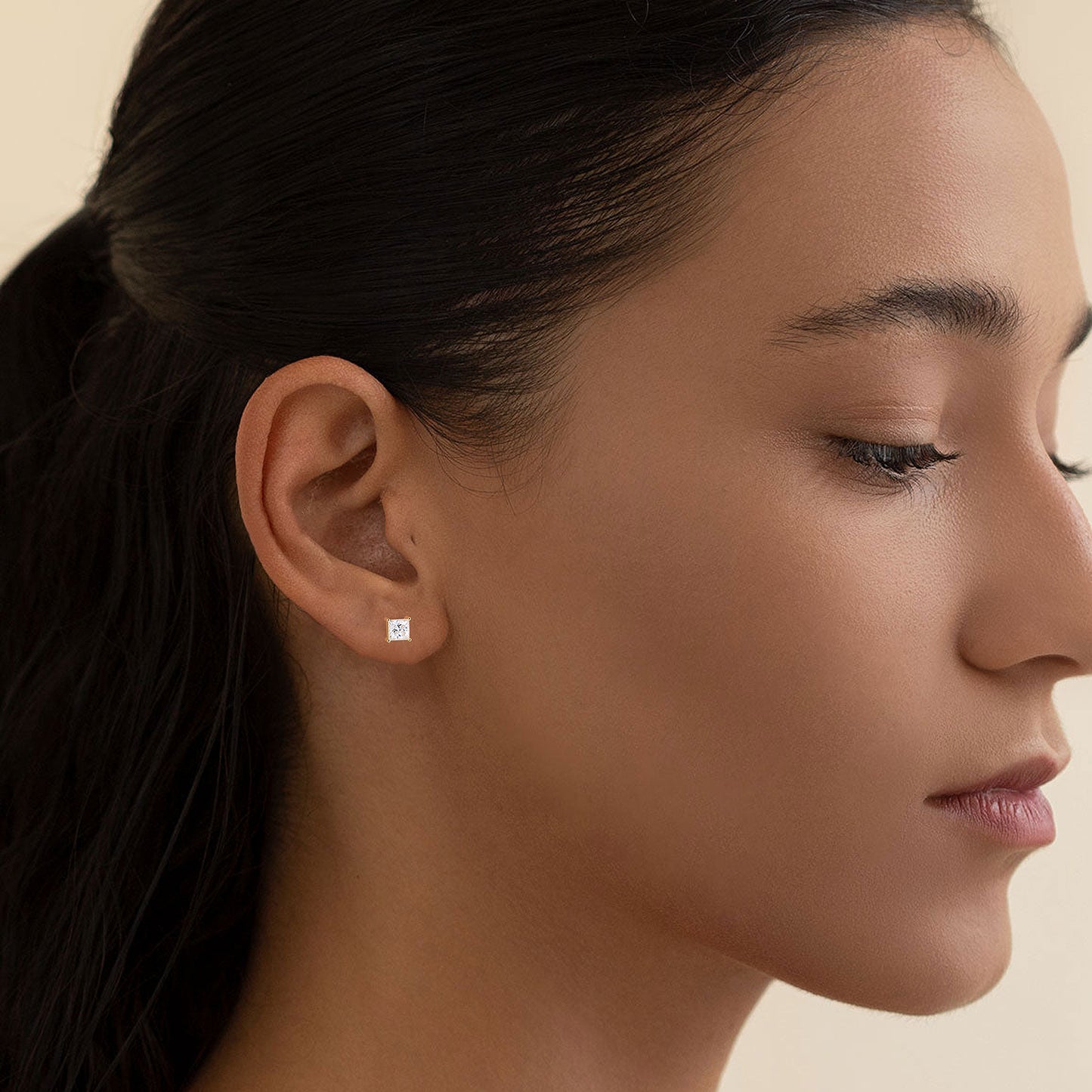 Princess Cut VVS1  Moissanite Stud Earrings