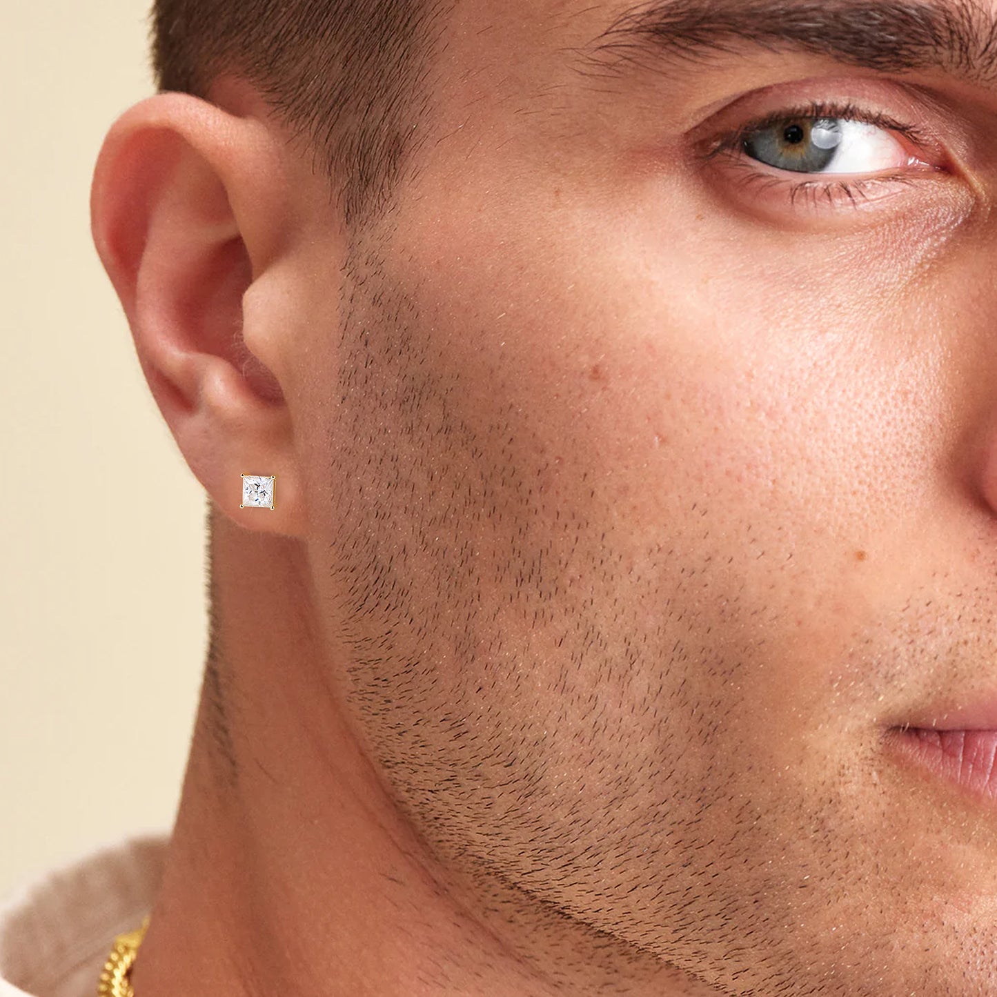Princess Cut VVS1  Moissanite Stud Earrings