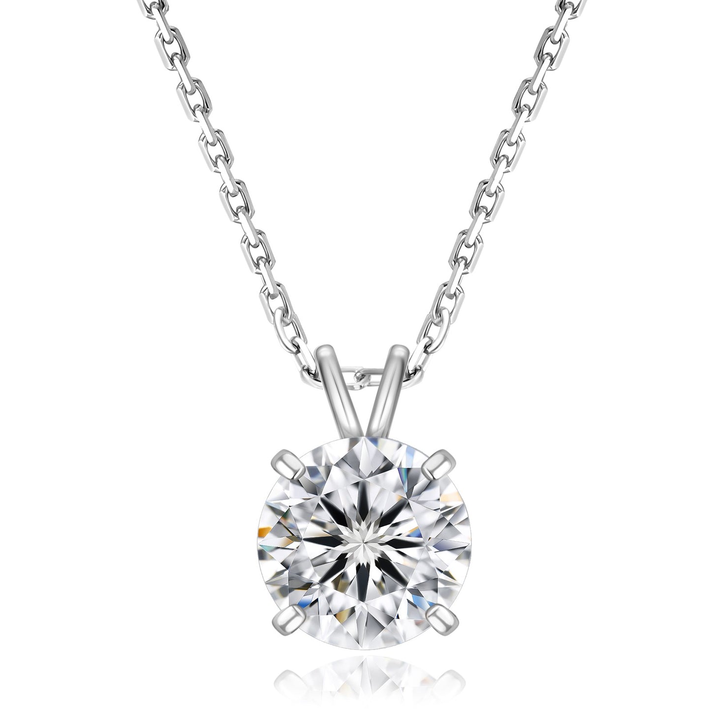 Perfect Four-Prong Lab Diamond Pendant neckless