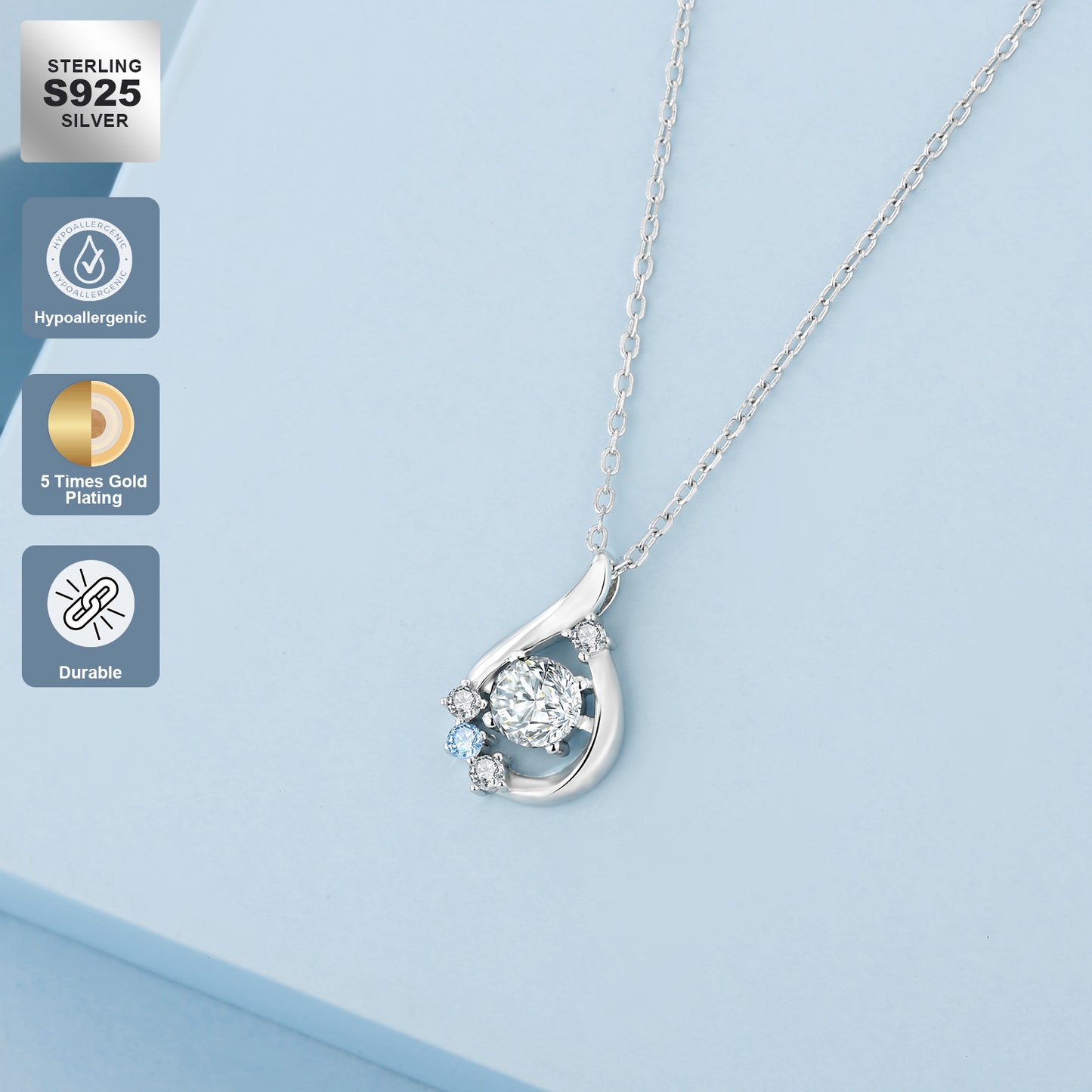 Water Drop VVS1 Moissanite Pendant Necklace