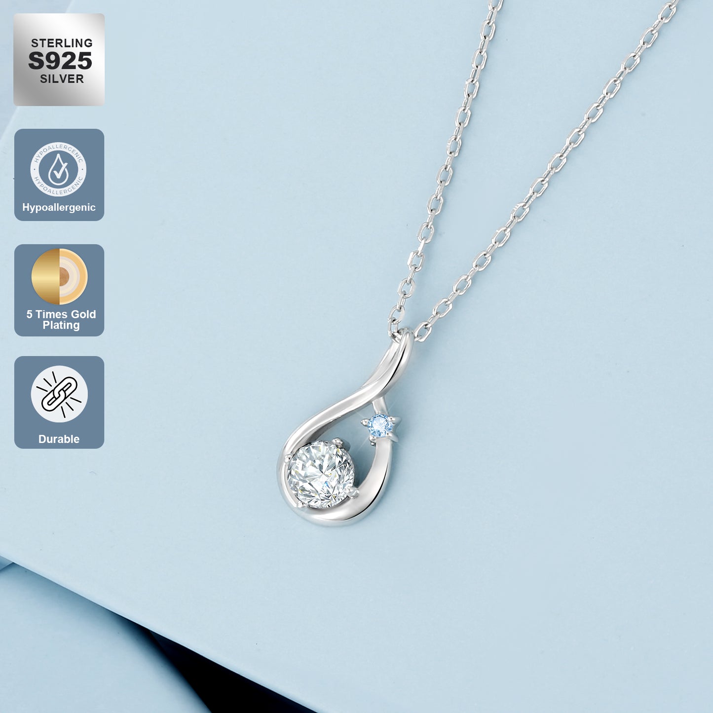Water Drop VVS1 Moissanite Pendant Necklace