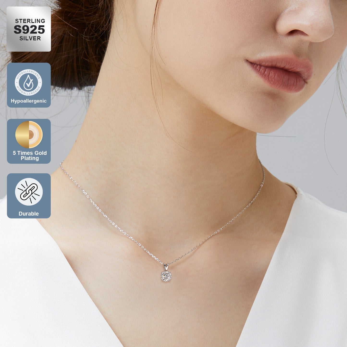 Excellent VVS1 Moissanite Pendant Necklace