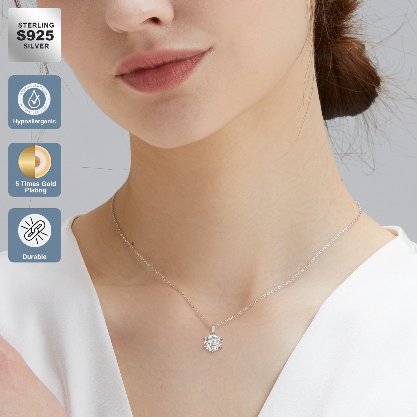 Excellent VVS1 Moissanite Pendant Necklace