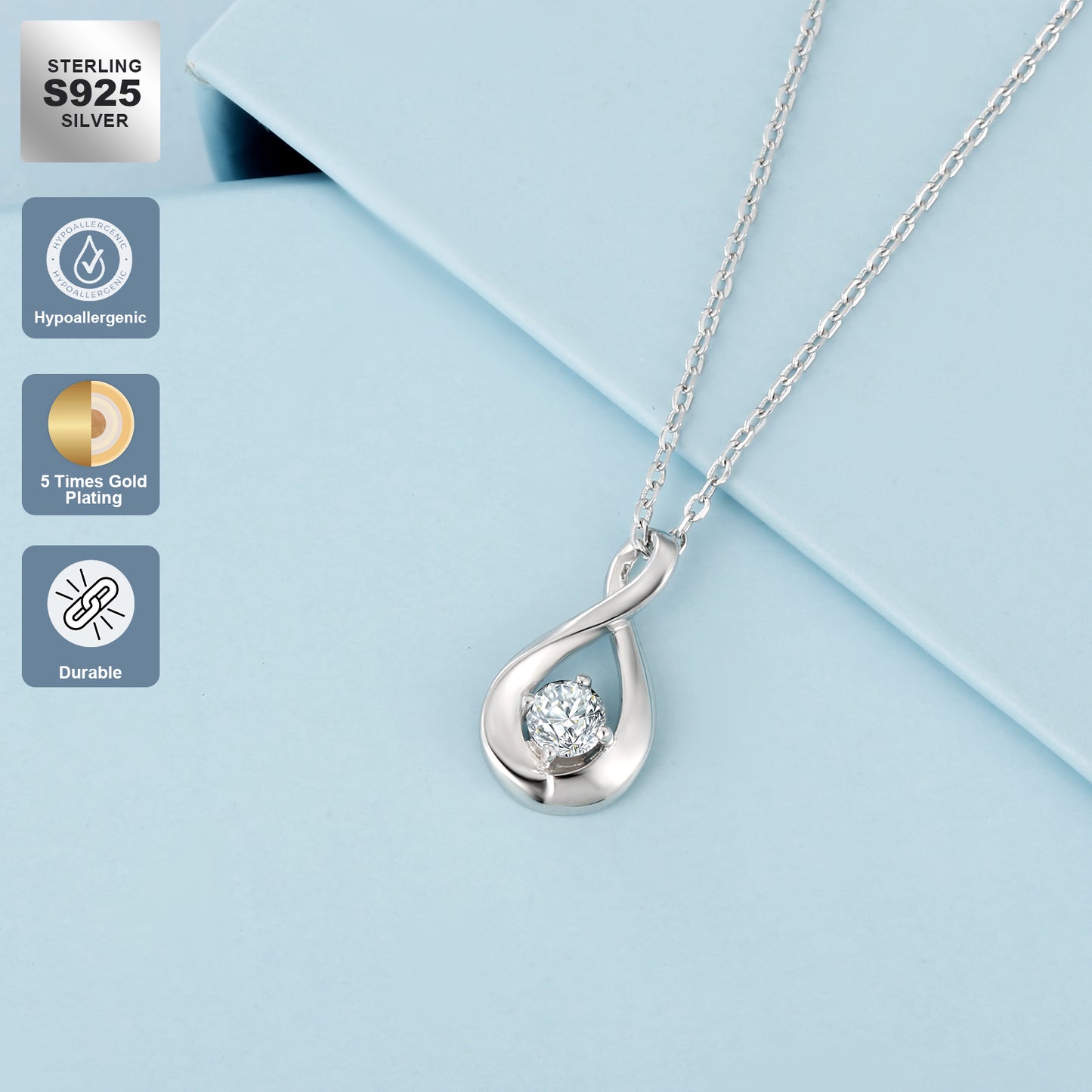 Water Drop VVS1 Moissanite Pendant Necklace