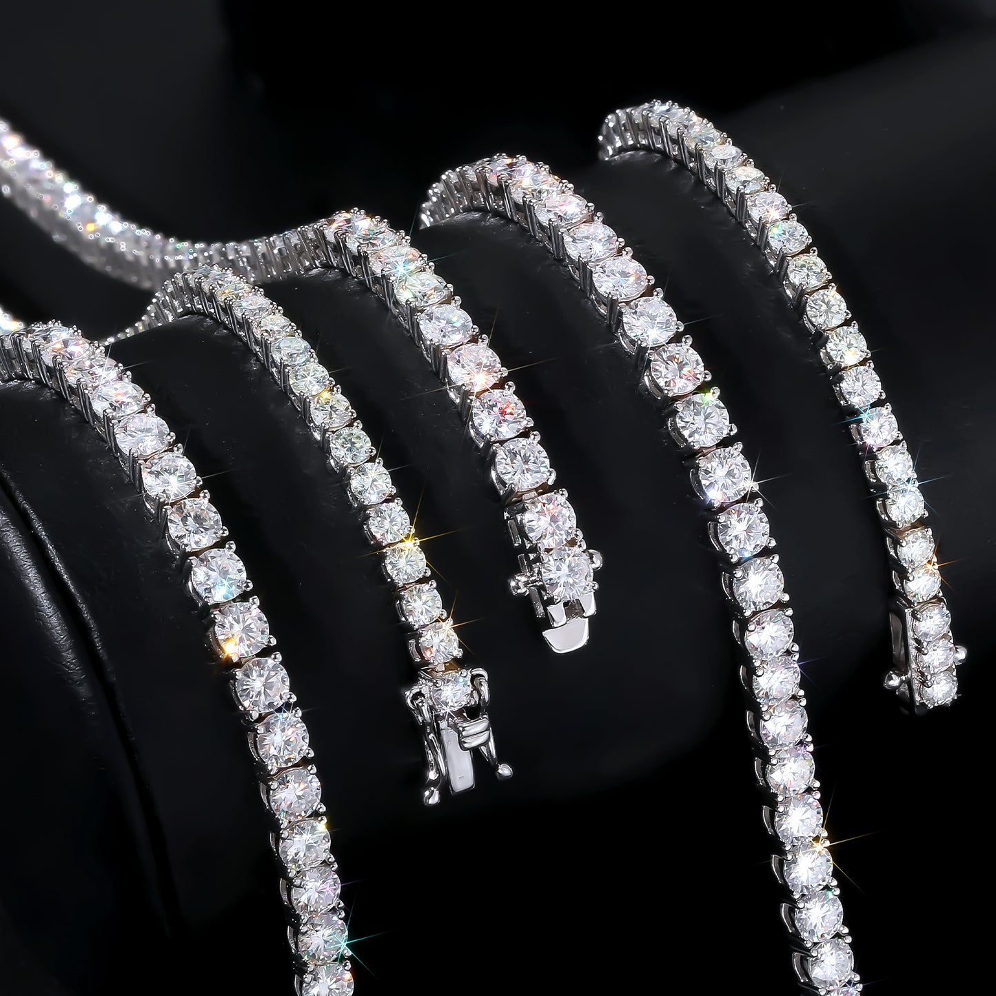 3mm Moissanite Tennis Bracelet 925 Sterling Silver-BeneiceDo