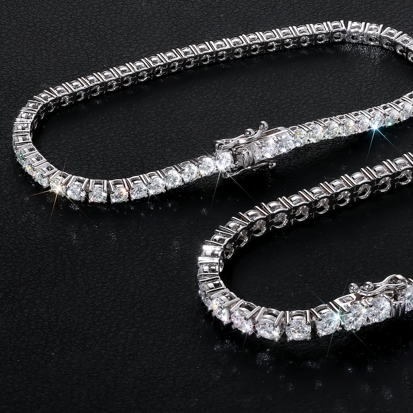 3mm Moissanite Tennis Bracelet 925 Sterling Silver-BeneiceDo