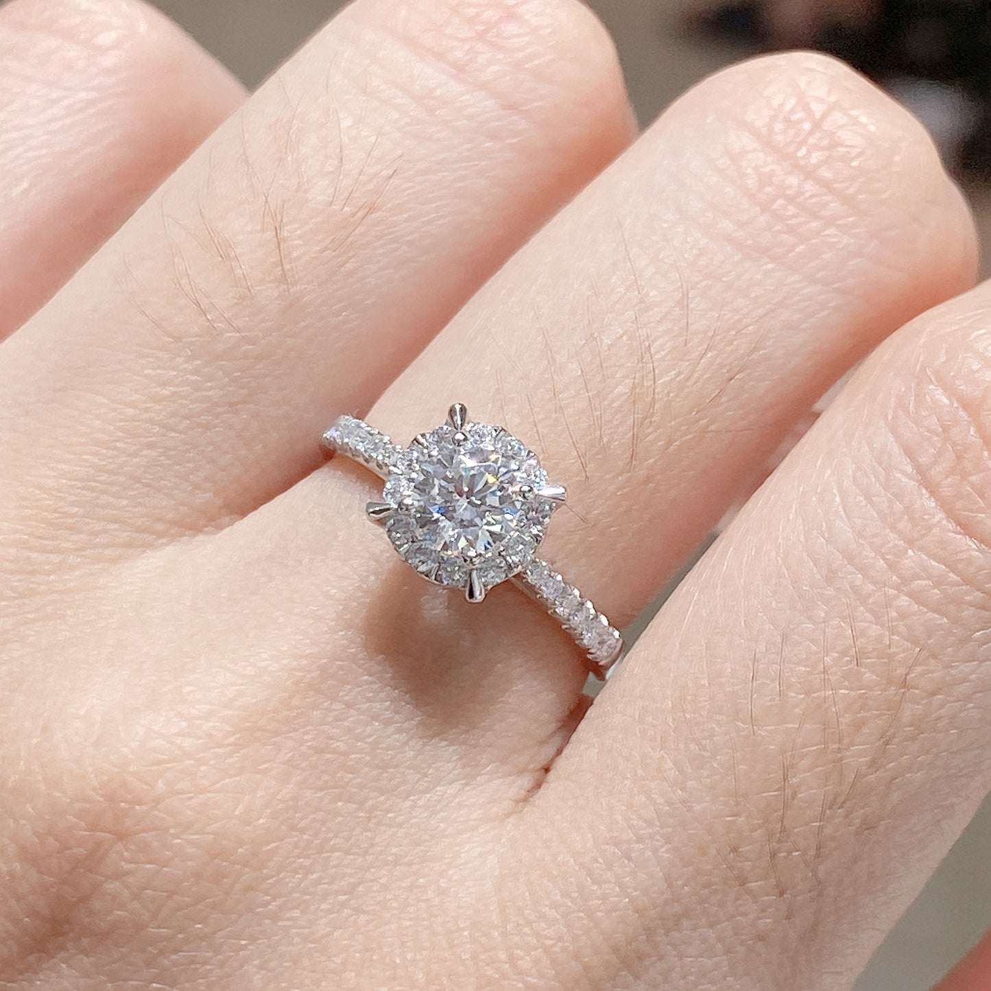 Lab Grown Diamond Halo Engagement Ring