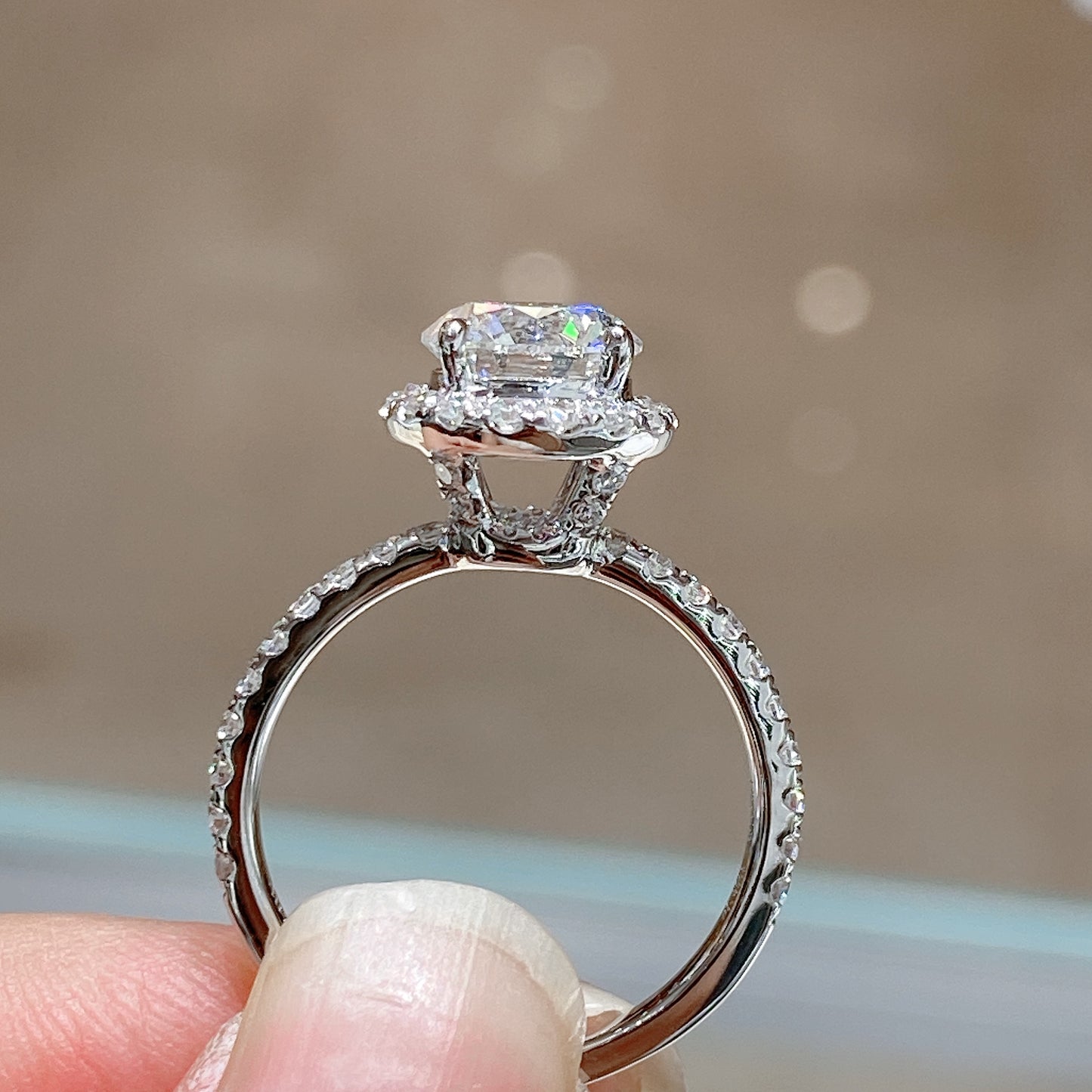Lab Grown Diamond Halo Engagement Ring